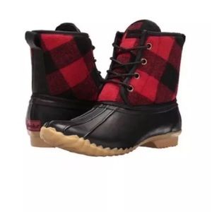CHOOKA Eastlake Buffalo Red Plaid Black Duck Boots